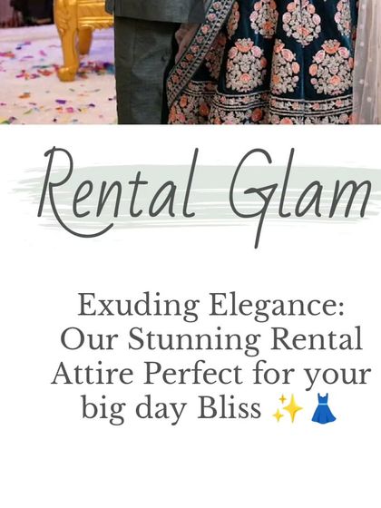 Rental glam at its finest. We help you find the perfect outfits, like this velvet lehenga and Indo-Western jacket, to make your big day blissful.