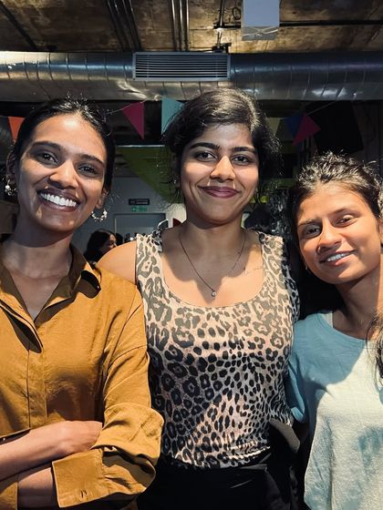A group of friends smiling for the camera, showcasing the happy and inclusive community we've built.