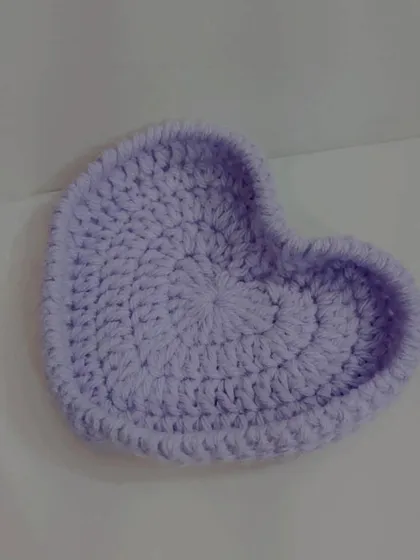 Another angle of the lilac heart-shaped trinket dish.