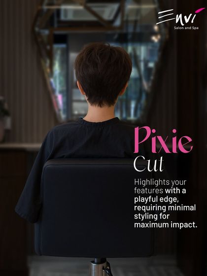 The Pixie Cut. A bold and playful style that highlights your features. We tailor our pixie cuts to be low-maintenance while delivering maximum impact.