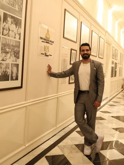 Unleashing the beatmaker within. A few shots in a classic grey suit before a gig at the iconic Taj Mahal Palace.