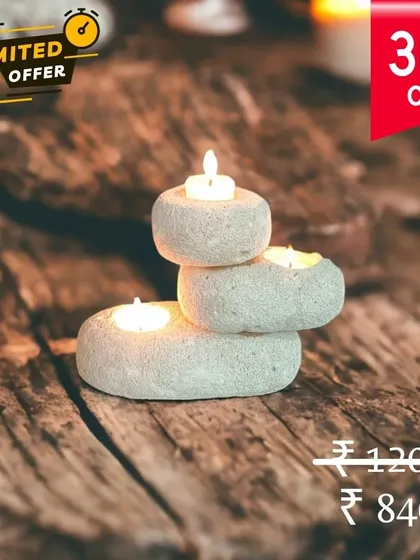 Add a touch of earthy elegance with my handmade stacked stone candle holders. The soft light from the tea candles creates a warm, cozy glow, perfect for quiet evenings and moments of reflection.
