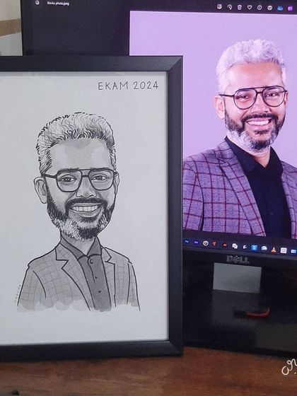 Another example from our EKAM 2024 series of black and white corporate caricatures.