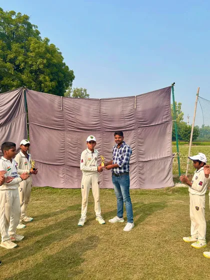 The Fighter of the Match, Sagar, being recognized for his brilliant century.