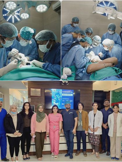 A collage from our 2nd KSK Surgicals Annual Workshop, showing both the intense focus during live surgery and the proud team of trainees and faculty. Every participant gets ample hands-on time.