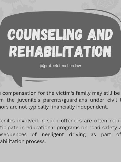 Even if the driver is a minor, the victim's family can still seek compensation from the parents or guardians under civil law. Rehabilitation is also a key component of the juvenile justice process.