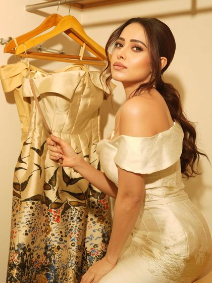 A close-up from the closet set, creating an intimate and stylish portrait.