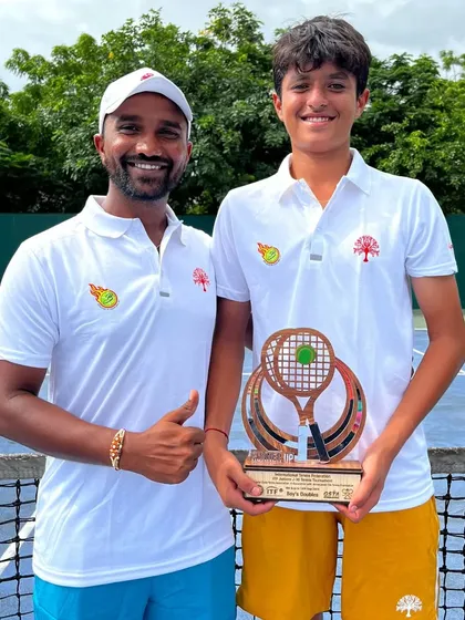 Another strong performance from Om Verma, seen here with me after finishing as Doubles Runner-up at the ITF J30 tournament in Ahmedabad. We focus on consistent results across multiple events.