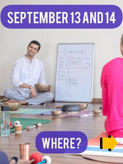 Our instructor, Devidatta Sir, teaching the science behind sound healing during our Nada Yoga TTC. The course covers both the practical and theoretical aspects of the practice.