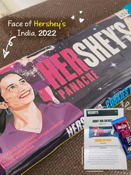 It was an honor for me, Dhvani, to be chosen as the Face of Hershey's India in 2022. This collaboration, which featured my story on their packaging, represents our school's growing impact and the recognition of ballet in the mainstream commercial world.