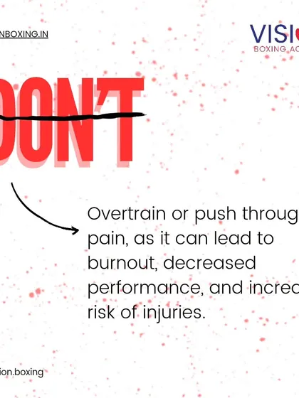 Don't push through pain. Overtraining or ignoring your body's warning signals is a fast track to burnout, decreased performance, and an increased risk of serious injuries.