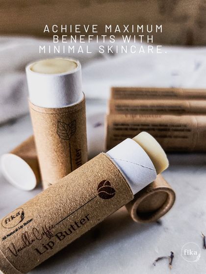 Achieve maximum benefits with minimal skincare. My handcrafted products, like these Vanilla Coffee lip butters, are a symphony of plant-powered goodness, made without any nasties.