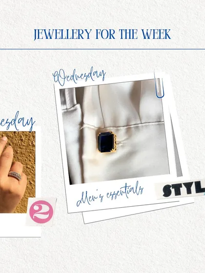 Jewellery for the week continues. For Wednesday, we feature men's essentials, like these bespoke shirt buttons that add a mark of class to your midweek style.