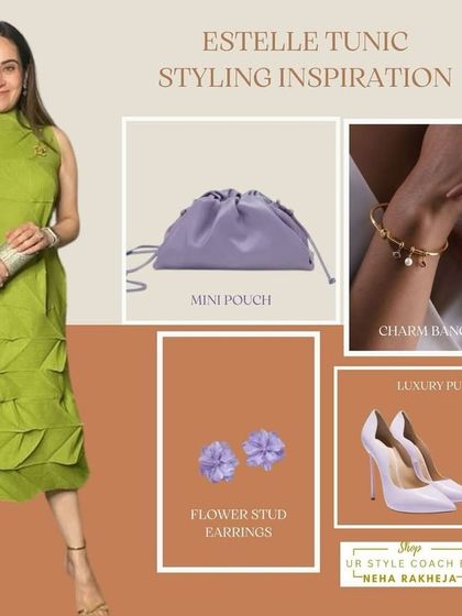 For the second look with the Estelle Tunic, I've created a night glam option. By adding luxury pumps, a mini pouch, and layered jewelry, the dress is instantly transformed for a dinner date or evening party.