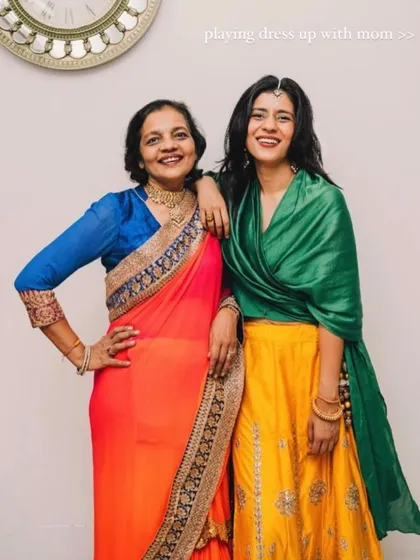 Playing dress-up with my mom is always a joy. Her classic saree and my vibrant lehenga show how different generations can express their personal style.