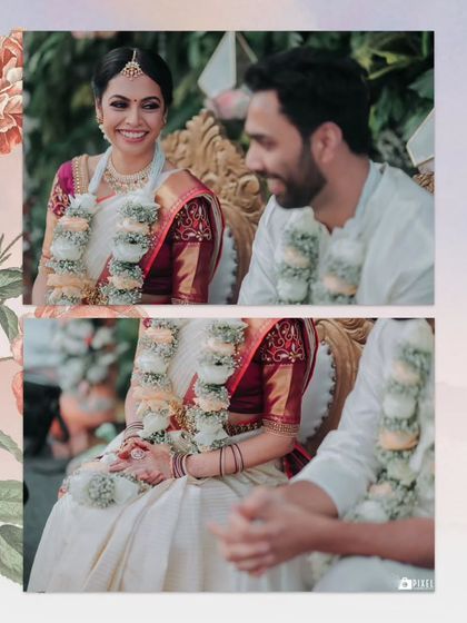 The bride's radiant smile as she shares a moment with her groom during the ceremony.