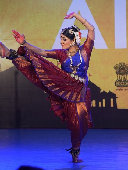 An advanced student showcasing her flexibility and strength, which contributed to her 1st place win in the junior category.