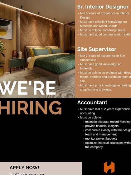 Houspace in Hyderabad is hiring for multiple roles.