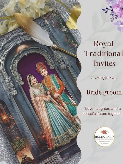 A graphic showcasing a royal traditional invitation, perfect for a bride and groom looking for timeless elegance.