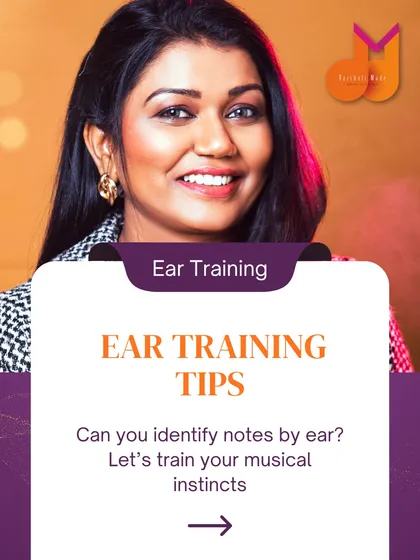 This is the cover image for my carousel on ear training tips. It asks a simple question to engage users: "Can you identify notes by ear?" and invites them to learn how.