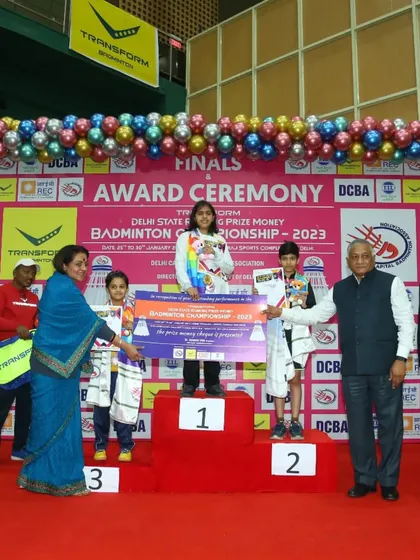 This is what we train for. I am incredibly proud to see my student on the winner's podium, taking a runner-up position at the Delhi State Ranking Prize Money Badminton Championship. This is a result of pure hard work and dedication.