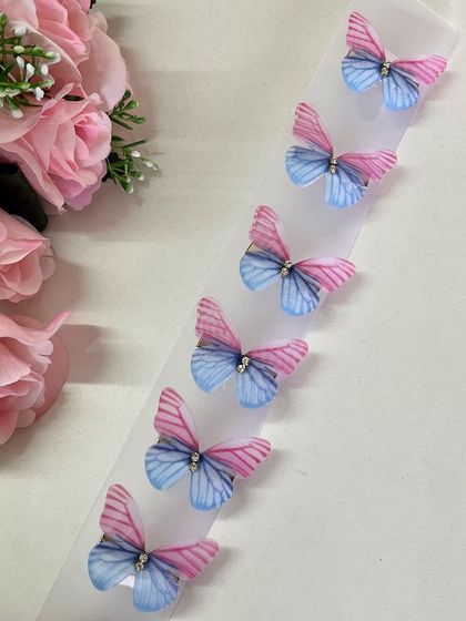 I love the two-tone design of these pink and blue butterflies. They are so unique and eye-catching.