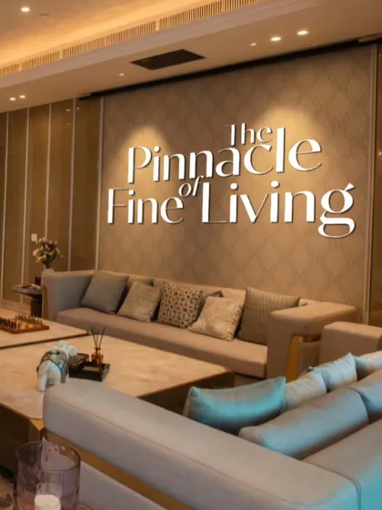 This image from a magazine feature showcases the fine living concept I designed. The living area is defined by its elegant furniture, subtle wall patterns, and an overall feeling of sophisticated comfort.