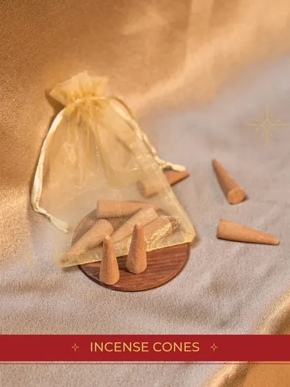 A close-up of the incense cones included in my festive bundles. It's these small, aromatic details that make a gift special.