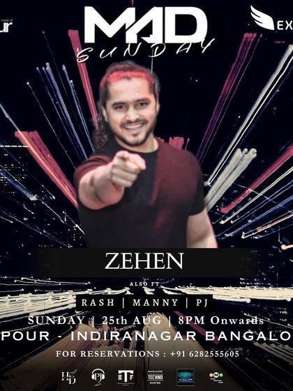 A "Mad Sunday" poster featuring DJ Zehen, another talented artist in our rotation.