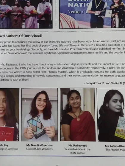 We are proud to be recognized for our contribution to education. This is a feature from a school newsletter congratulating me on publishing 'The Phonics Master', highlighting it as a valuable resource for both teachers and students to improve language skills.