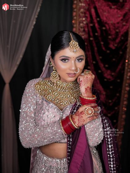 A powerful, direct gaze from the bride, her confidence amplified by flawless makeup. You will learn to create looks that empower your clients.
