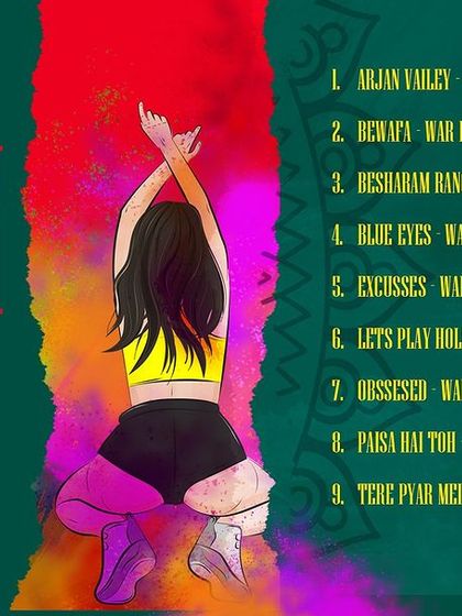 The tracklist for 'Holi Twerk 3.0', a special album I collaborated on to bring fresh beats to the festival of colors.