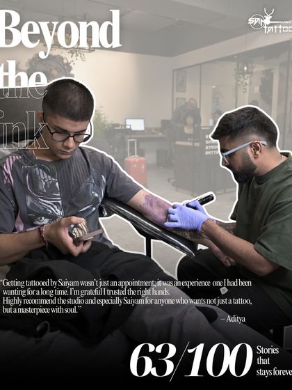 "Getting tattooed by Saiyam wasn't just an appointment; it was an experience one I had been wanting for a long time." Aditya, who trusted us with a piece he'd been dreaming of.