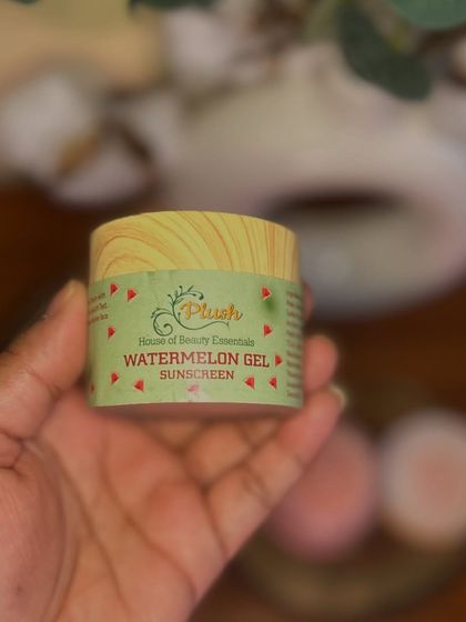 Holding my new summer BFF. This Watermelon Gel Sunscreen is your go-to for protected, hydrated, and bright skin all season long.