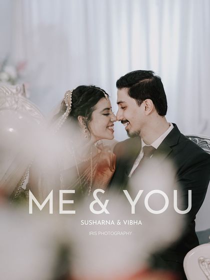 A soft, romantic portrait of the couple, framed by the foreground. I often use creative compositions to add an artistic and intimate feel to my wedding photos.