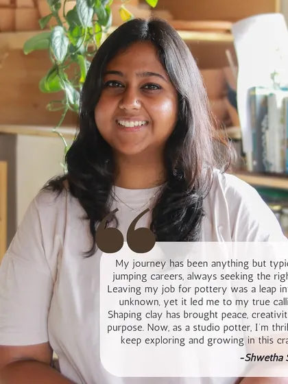 Meet Shwetha, who jumped careers seeking the right fit and found her true calling in pottery. She is thrilled to be a studio potter and continue growing in her craft.