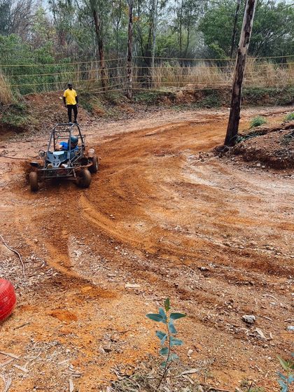 A shot of our dirt track being prepared. I'm always working to make our adventure experiences the best they can be.