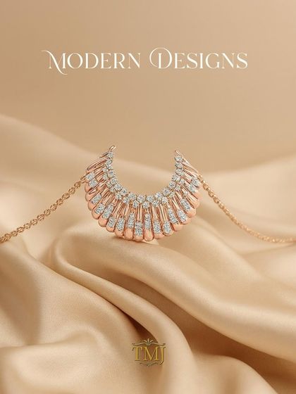 Designed to turn heads. This modern, fan-shaped diamond necklace is crafted in rose gold, creating a statement piece that is perfect for every moment.