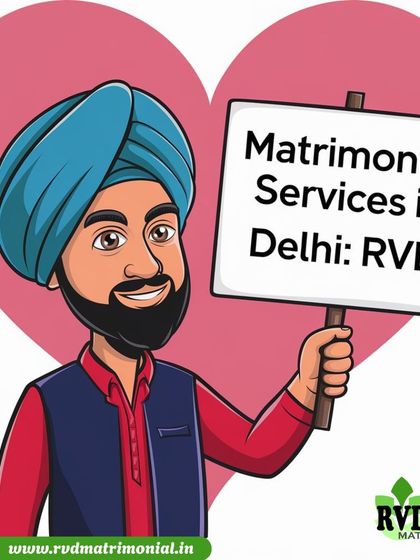 This graphic highlights my matrimonial services in Delhi. I provide a personal relationship manager to help you find your compatible match.