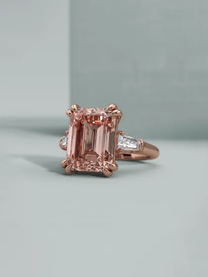 The same bold design, imagined in a warm, romantic morganite or pink topaz. You can choose the stone that speaks to you, and I will bring your vision to life.