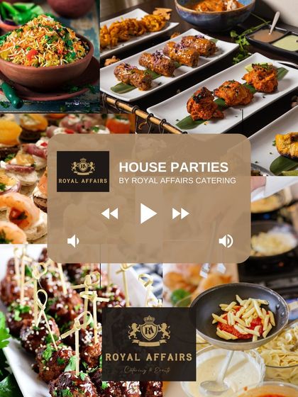 This collage captures the essence of the house parties we cater. From a wide variety of food to live cooking and beautiful presentations, we bring all the elements together to elevate your at-home celebration.