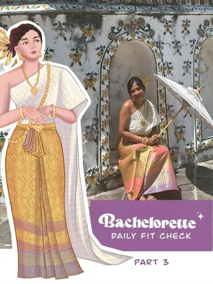 I love turning memories into art. Here, I've created a digital illustration of a traditional Thai outfit from my bachelorette trip, capturing the elegance of the moment in a stylized keepsake.