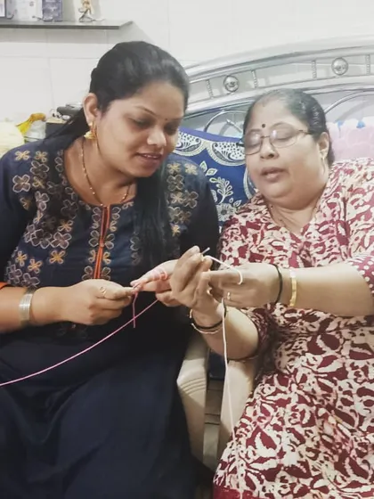 Learning together is always more fun. I encourage my students to chat and share their progress, creating a wonderful community of crafters right here in my home.