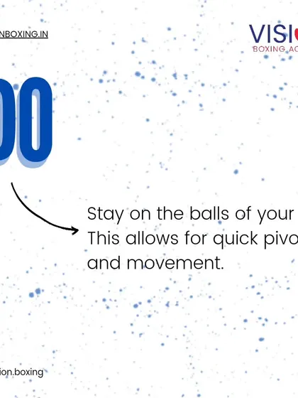 To be quick and agile, you must stay on the balls of your feet. This allows you to pivot, change direction, and move in and out of range with speed and efficiency.