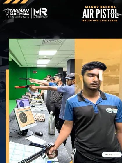 Focus and preparation are key. This collage shows our pistol shooters in various stages of their process, from mental prep to aiming at the electronic targets during a competition.