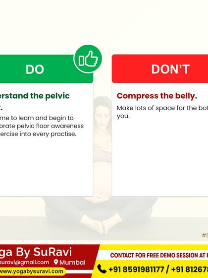 For a safe prenatal practice, it's crucial to understand the pelvic floor and avoid compressing the belly, making lots of space for you and your baby.