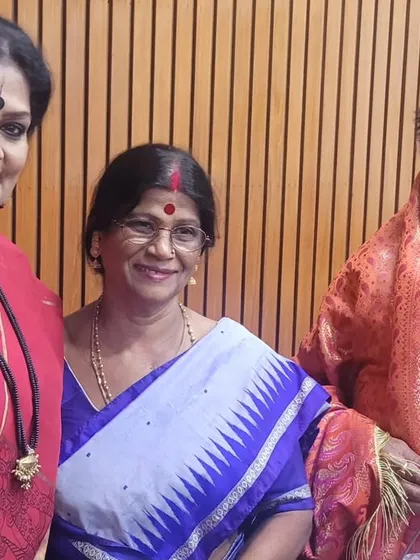 With Guru Durga Charan Ranbir and his wife. The entire community came together to honour him.