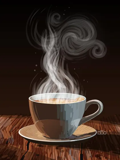 Even the most mundane moment can hold cosmic beauty. In this simple still life, the steam rising from a cup of coffee transforms into the swirling patterns of the "Starry Night," suggesting that the universe's magic can be found anywhere if you look for it.