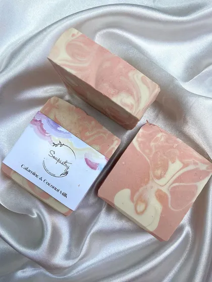 A collection of some of my favorite soap bars, including Vetiver, A Thousand Wishes, and Volcano Capri Blue. Each one has a unique scent and beautiful design.
