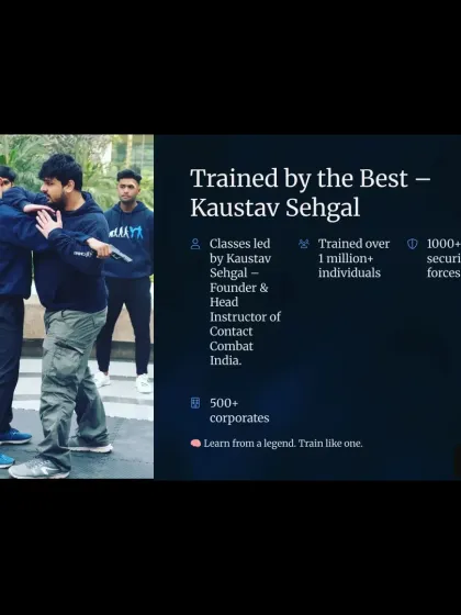 I've trained over a million individuals, including more than a thousand security professionals from the Army, RAW, and Delhi Police. My experience isn't theoretical; it's built on more than 15 years of real-world combat training. You learn from a legend to train like one.